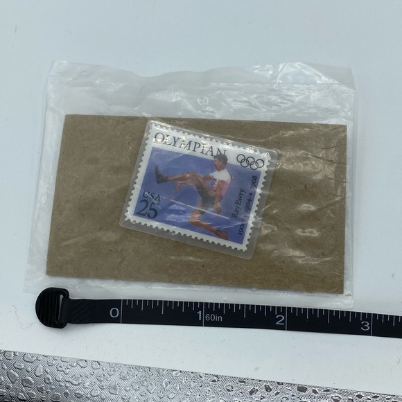 Vintage USPS Laminated Stamp Olympian Ray Ewry 1900 1904 1908 USA 25 Pin - Picture 4 of 5